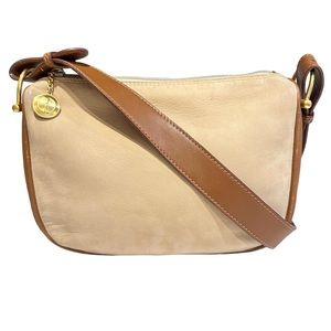 Gucci Vintage Suede & Leather Bag With Brushed Gold Horsebits